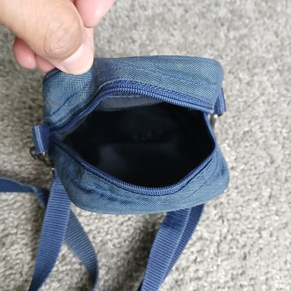 Canon Blue Nylon Canvas Compact Camera Bag Crossbody Belt Loop Pouch